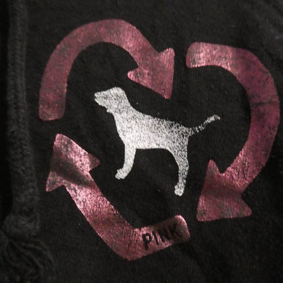 VICTORIA'S SECRET PINK | small | Black Hooded Sweatshirt / Hoodie | NWOT - Picture 8 of 16